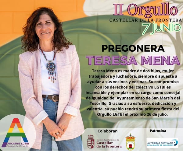 Teresa Mena, pregonera del II Orgullo de Castellar de la Frontera.