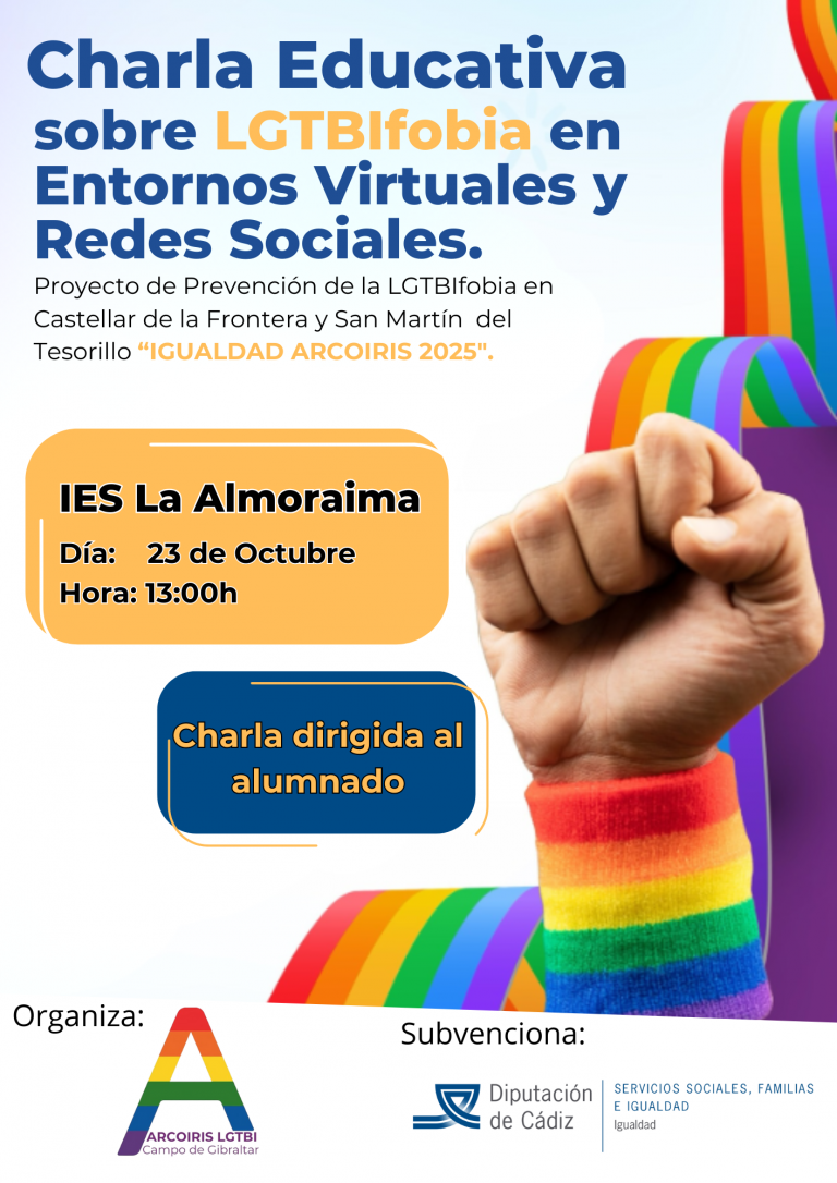 CHARLA EDUCATIVA SOBRE LGTBIfobia EN ENTORNOS VIRTUALES Y REDES SOCIALES en el IES Almoraima.